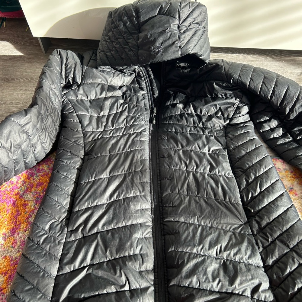 Under Armour Coldgear Down Quilted Black Puffer Coat
